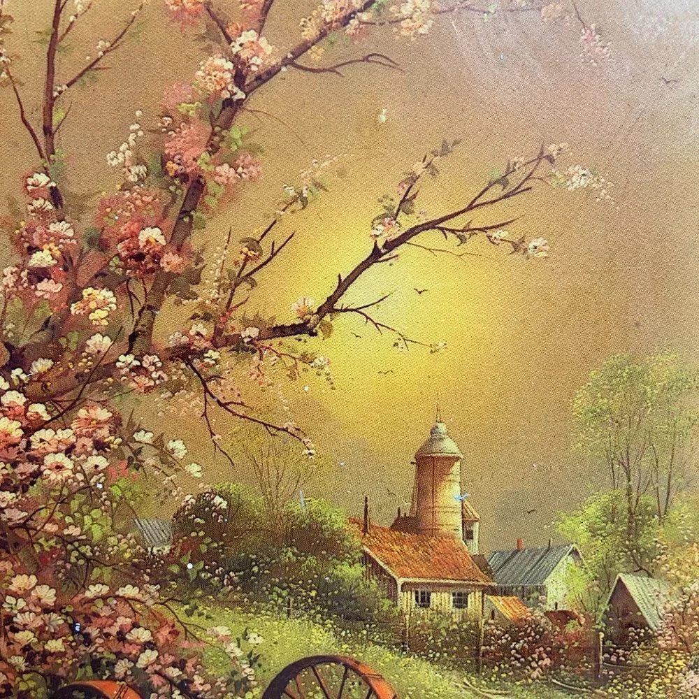 Vintage Wooden Picture Andres Orpinas Artist